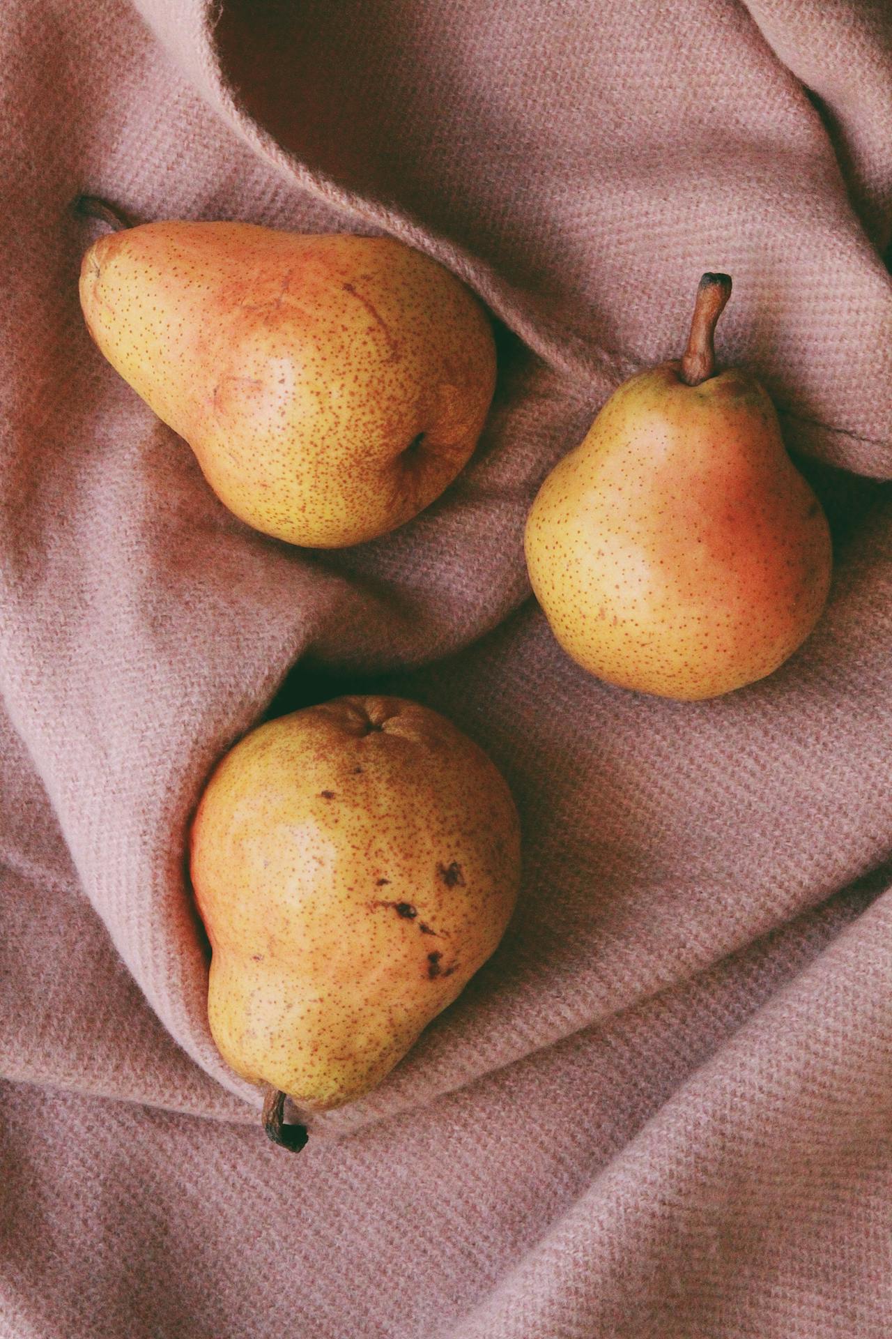 pears on blanket